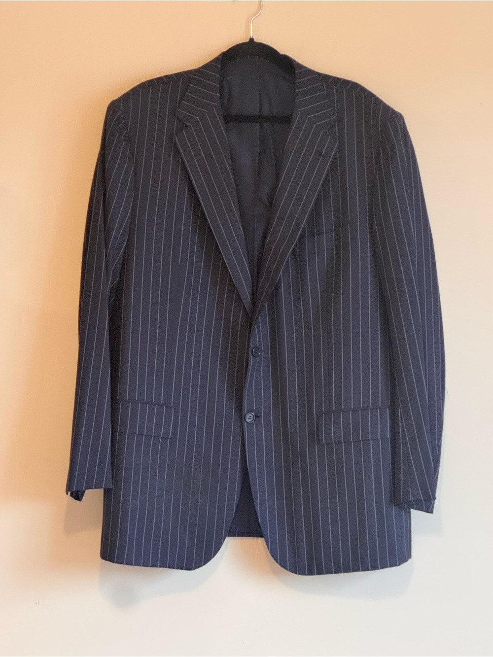 Kiton Dark Navy Blue 14 Micron 180 Wool Suit